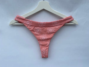 Coral Flower Print Banded Bottoms